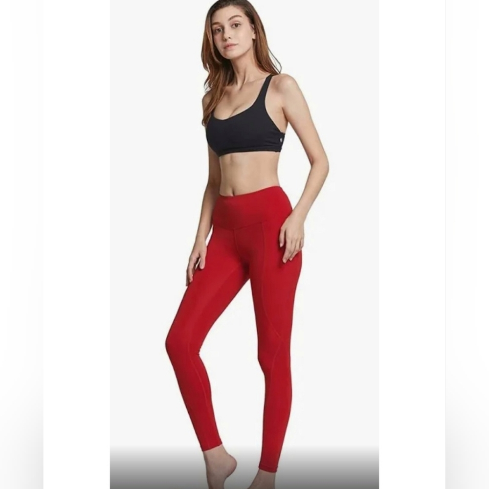 Athlio High Rise Yoga Pants with Pockets (Large)